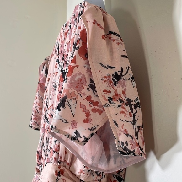 NWT. Standards & Practices 1X Wrap Hi-Low Garden Floral Maxi Chiffon Dress. - Picture 14 of 15